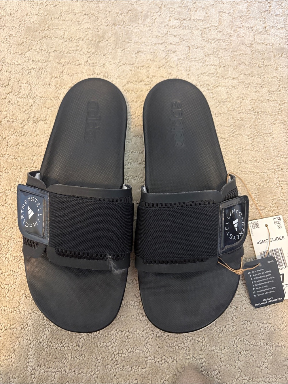 Adidas by Stella McCartney Black Women’s Adjustable Slide Sandals